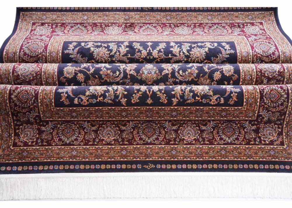Ottoman 4x6 Kitchen Rug Brown-Blue Oriental Pattern Machine-made