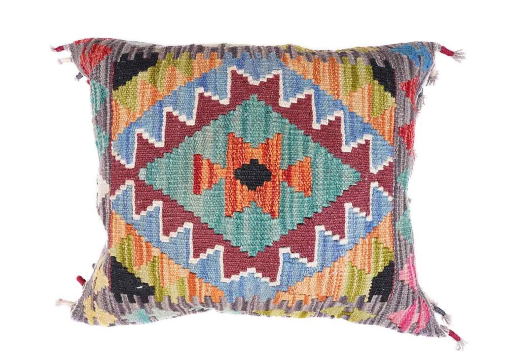 Outdoor Floor Cushions - 3 Pcs Handwoven Kilim Pillow Set