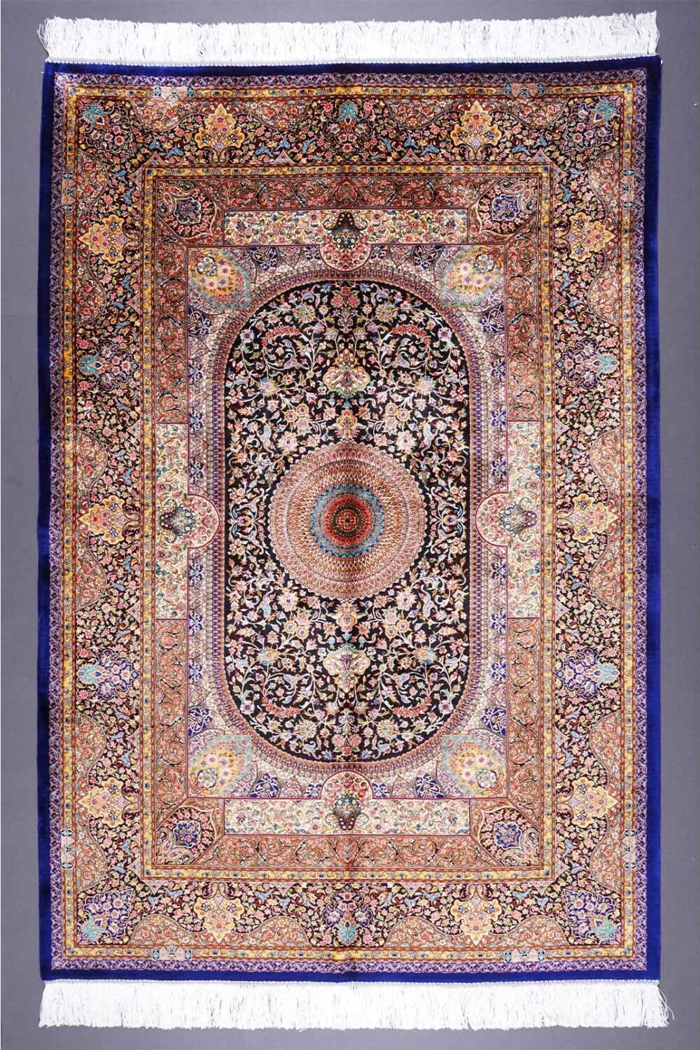 Outdoor Rugs for Deck Brown Silk Medallion 3.9x5.9 ft - Rugs 1