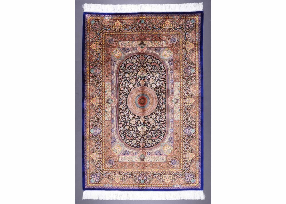 Outdoor Rugs for Deck Brown Silk Medallion 3.9x5.9 ft - Rugs 1