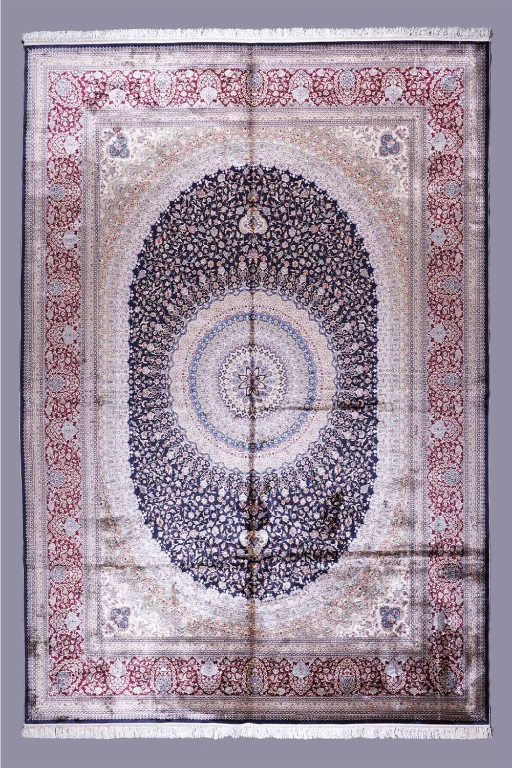 Oversized Rug for Living Room Silk Medallion 11x8 ft - Rugs 1