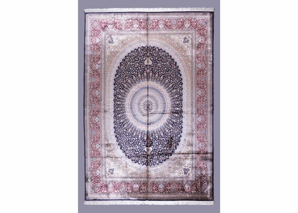 Oversized Rug for Living Room Silk Medallion 11x8 ft - Rugs 1