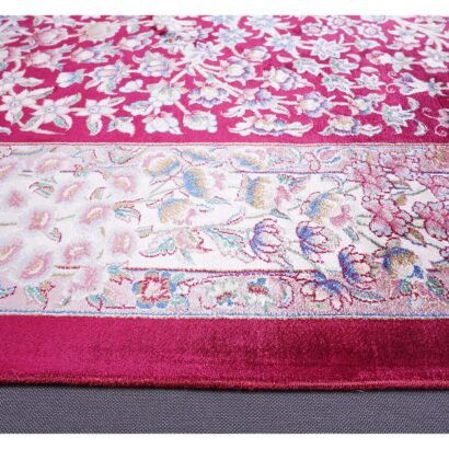 Red Beige Rug Small Area Silk Medallion 2.6x3.9 ft - Rugs 1