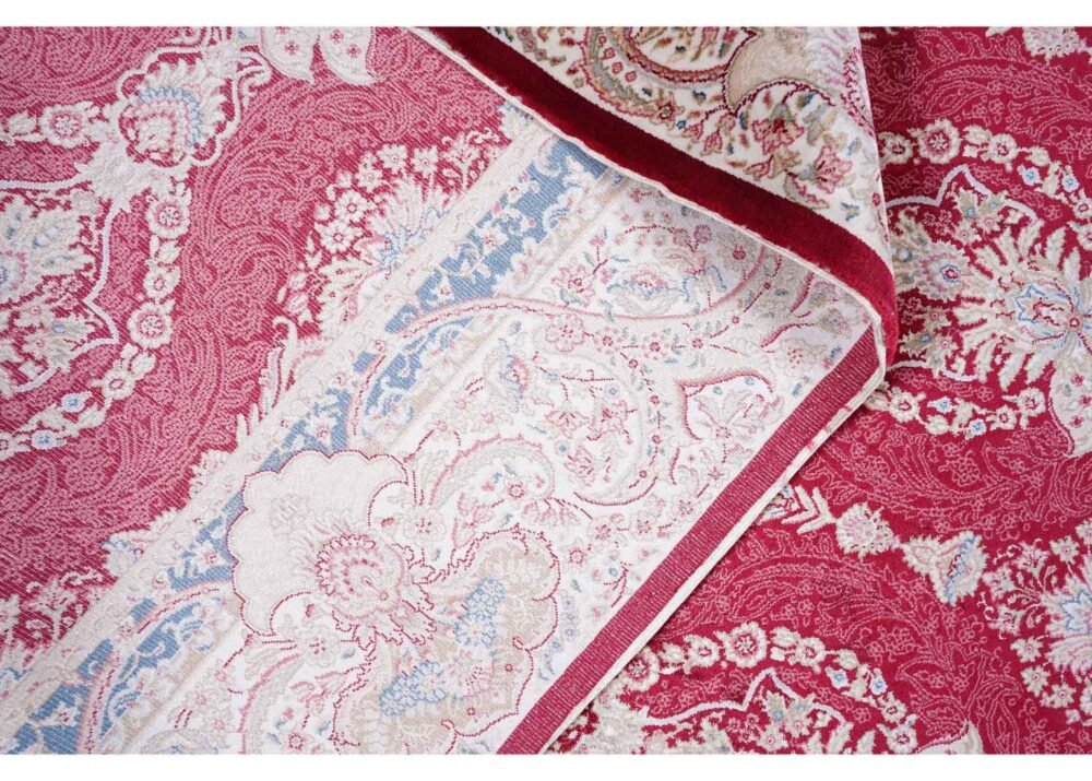 Red Oriental Rug Living Room Decor 6.2x4.2 ft Bamboo Silk Medallion - Rugs 1