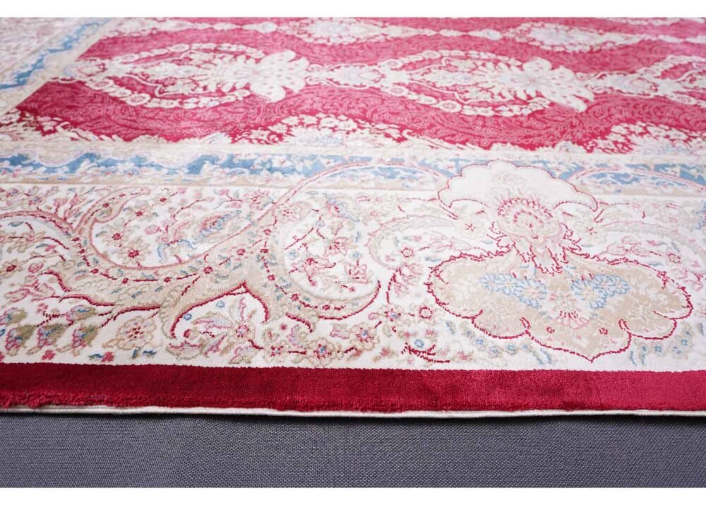 Red Oriental Rug Living Room Decor 6.2x4.2 ft Bamboo Silk Medallion - Rugs 1