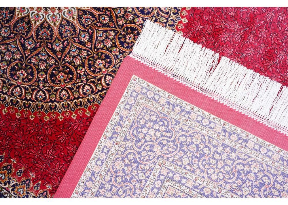 Red Turkish Rug Oriental Silk Medallion 3.9x5.9 ft - Rugs 1