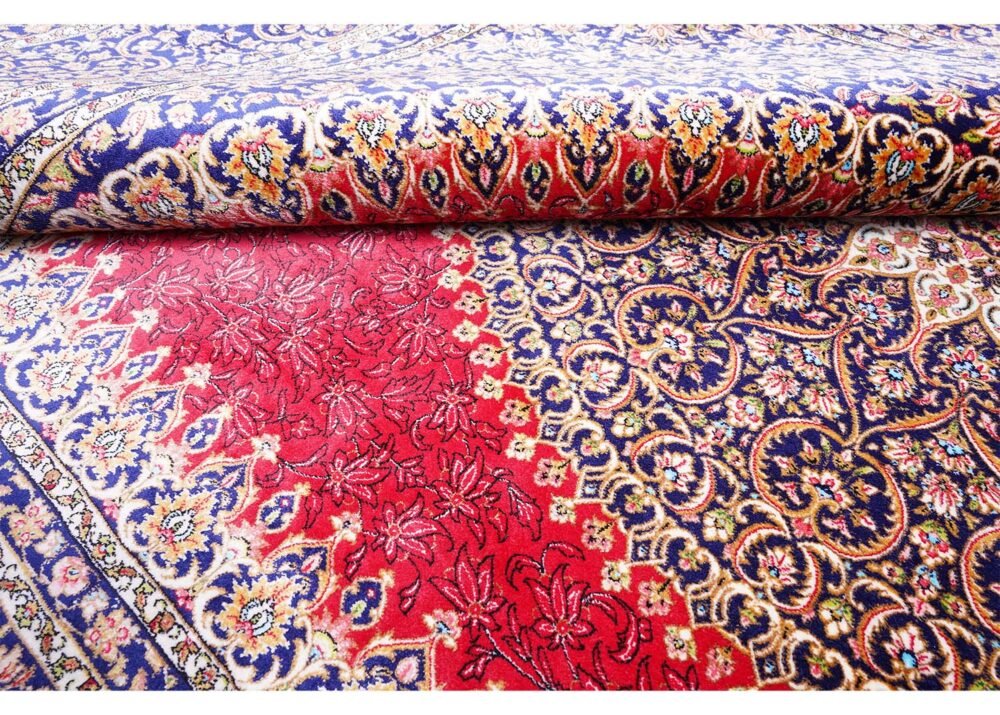 Red Turkish Rug Oriental Silk Medallion 3.9x5.9 ft - Rugs 1