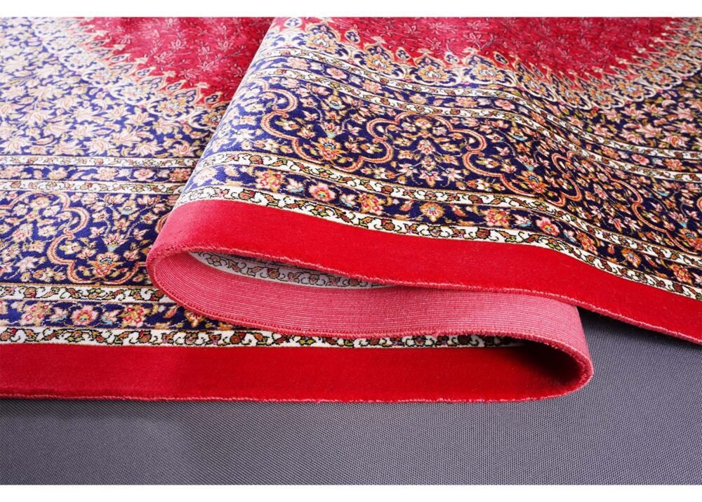 Red Turkish Rug Oriental Silk Medallion 3.9x5.9 ft - Rugs 1