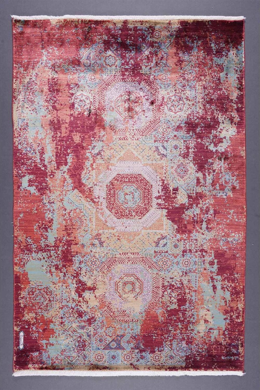 Red and Orange Area Rugs 3.9z2.6 ft Modern Memluk - Rugs 1