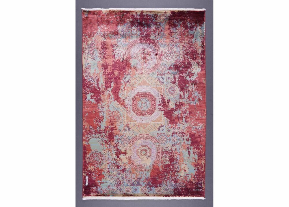 Red and Orange Area Rugs 3.9z2.6 ft Modern Memluk - Rugs 1