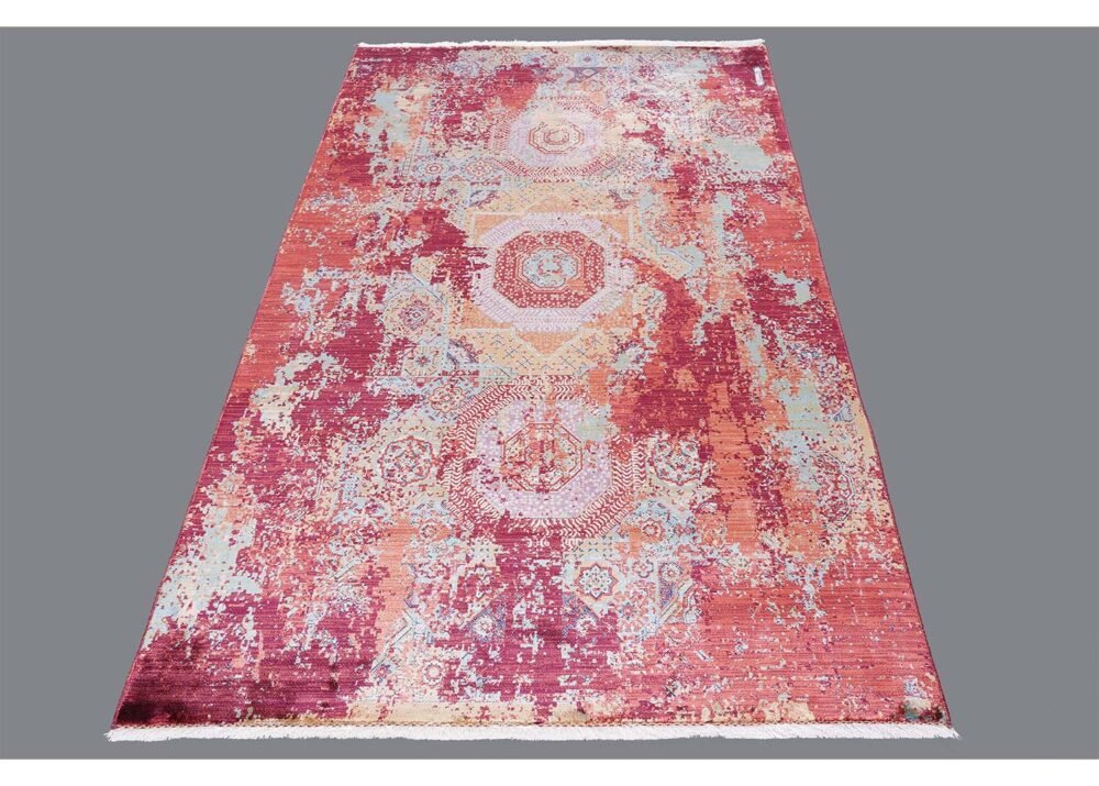 Red and Orange Area Rugs 3.9z2.6 ft Modern Memluk - Rugs 1