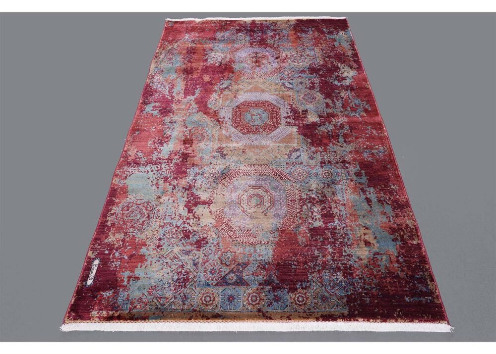 Red and Orange Area Rugs 3.9z2.6 ft Modern Memluk - Rugs 1