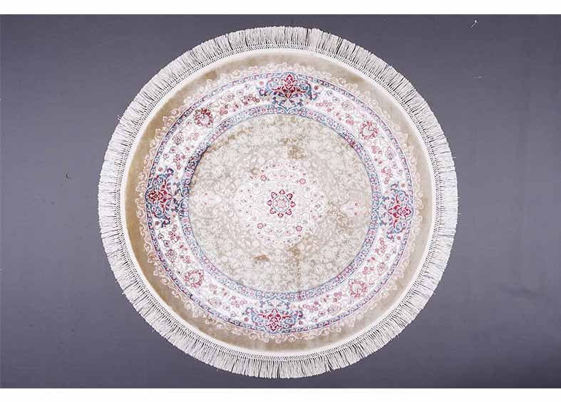 Round Kitchen Rugs Washable Silk Medallion 3.2x3.2 ft - Rugs 1