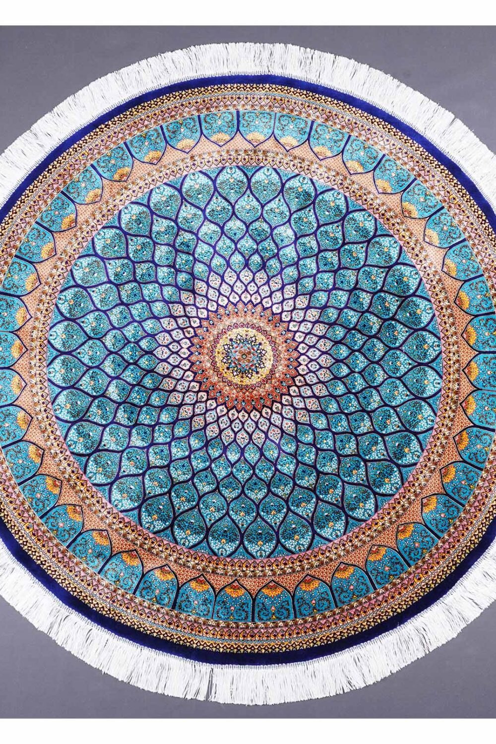 Round Rugs for Dining Room Silk Medallion 4.9x4.9 ft - Rugs 1