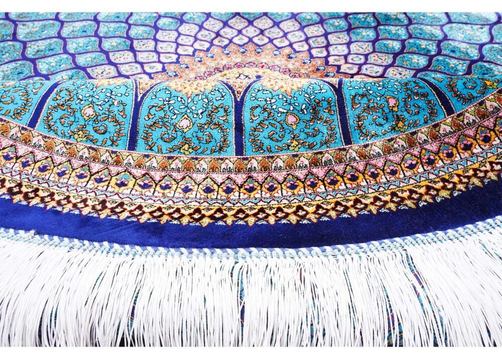 Round Rugs for Dining Room Silk Medallion 4.9x4.9 ft - Rugs 1