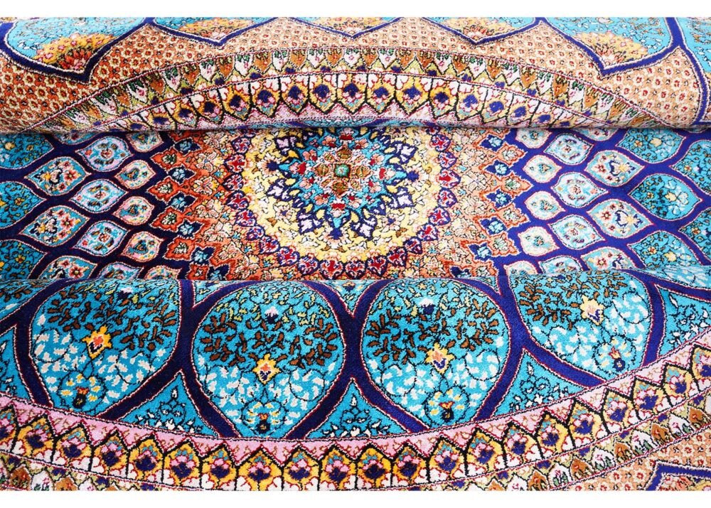 Round Rugs for Dining Room Silk Medallion 4.9x4.9 ft - Rugs 1