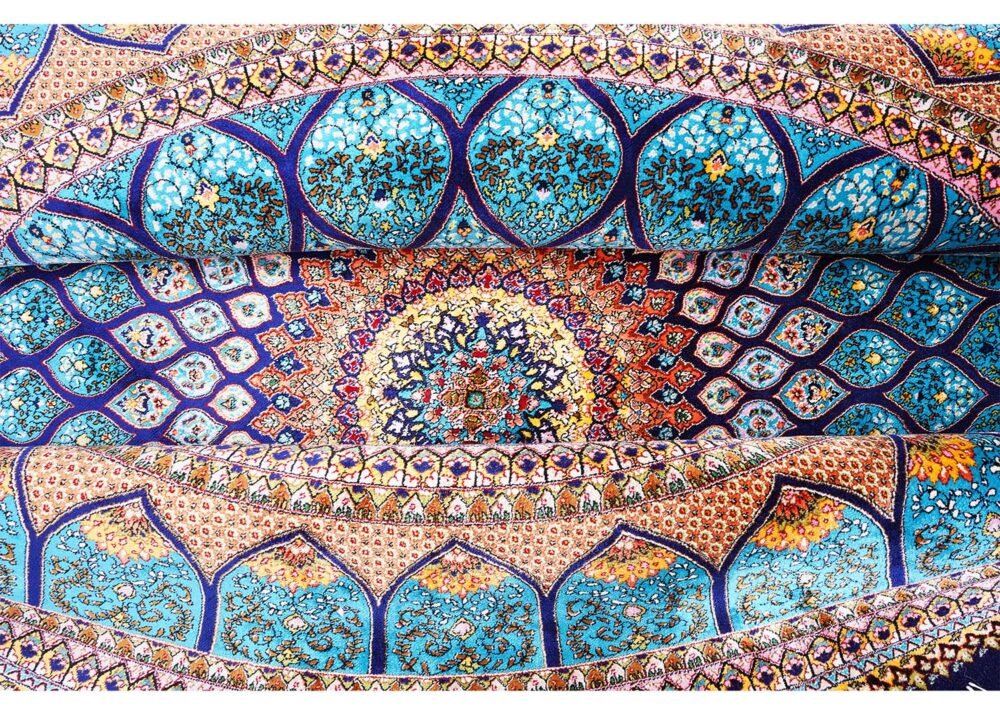 Round Rugs for Dining Room Silk Medallion 4.9x4.9 ft - Rugs 1