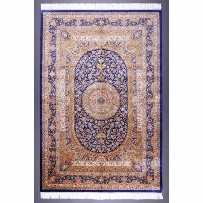 Rug for Under Dining Table Silk Medallion 4.9x7.3 ft - Rugs 1