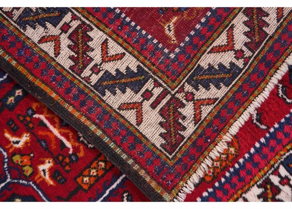 Sami Old Malatya Red-Beige 5x3 Traditional Rug Animal Print