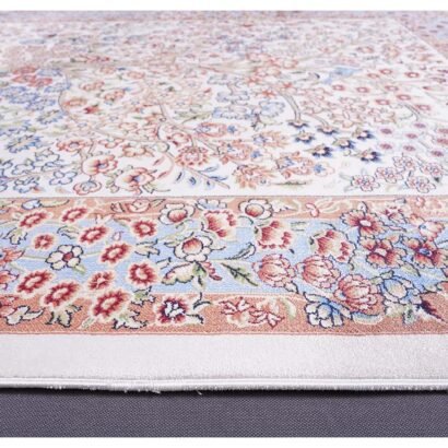 Silk-Bamboo Orange Beige Rug 2.6x3.9 ft Medallion - Rugs1
