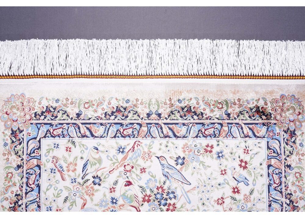 Small Beige Rug Washable 2.6x3.9 ft Silk Medallion - Rugs 1