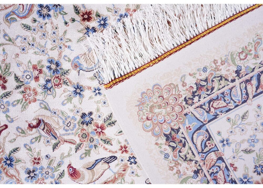 Small Beige Rug Washable 2.6x3.9 ft Silk Medallion - Rugs 1