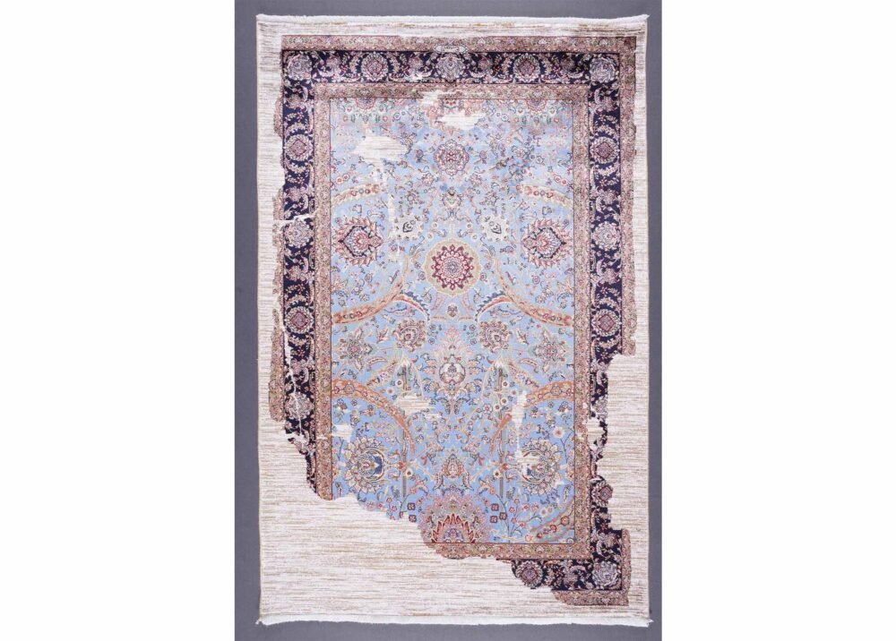 Small Blue Area Rugs Modern Oriental 3.9x2.6 ft - Rugs 1