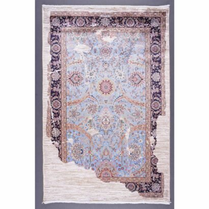 Small Blue Area Rugs Modern Oriental 3.9x2.6 ft - Rugs 1