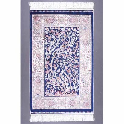 Small Blue Area Rugs for Living Room Silk Medallion 2.6x4.1 ft - Rugs 1