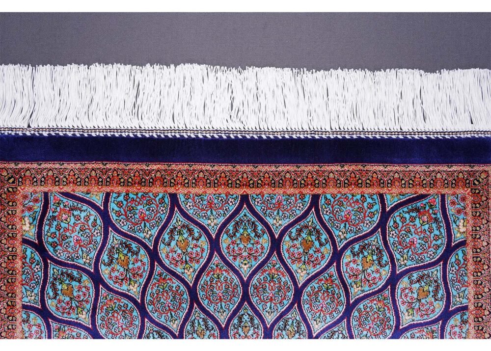 Small Blue Rug for Bedroom Silk-Bamboo 1.9x2.9 ft Medallion - Rugs 1