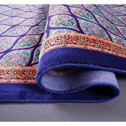 Small Blue Rug for Bedroom Silk-Bamboo 1.9x2.9 ft Medallion - Rugs 1