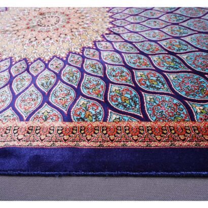 Small Blue Rug for Bedroom Silk-Bamboo 1.9x2.9 ft Medallion - Rugs 1