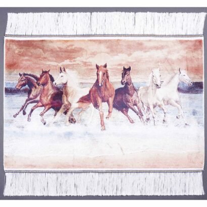 Small Brown Beige Rug Portrait Design 1.6x2.2 ft Silk-Bamboo - Rugs 1