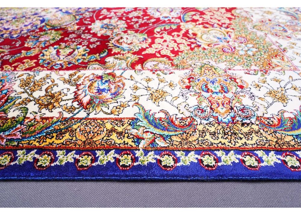 Small Floral Rugs Washable Red Silk Medallion 2.6x3.9 ft - Rugs 1