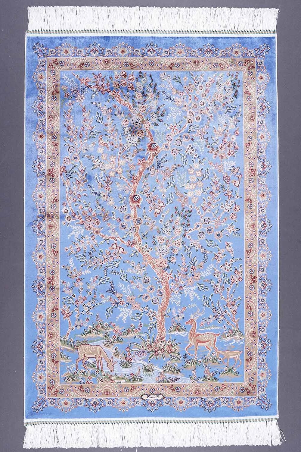 Small Patio Rug 2.6x3.9 ft Bamboo-Silk Medallion - Rugs 1