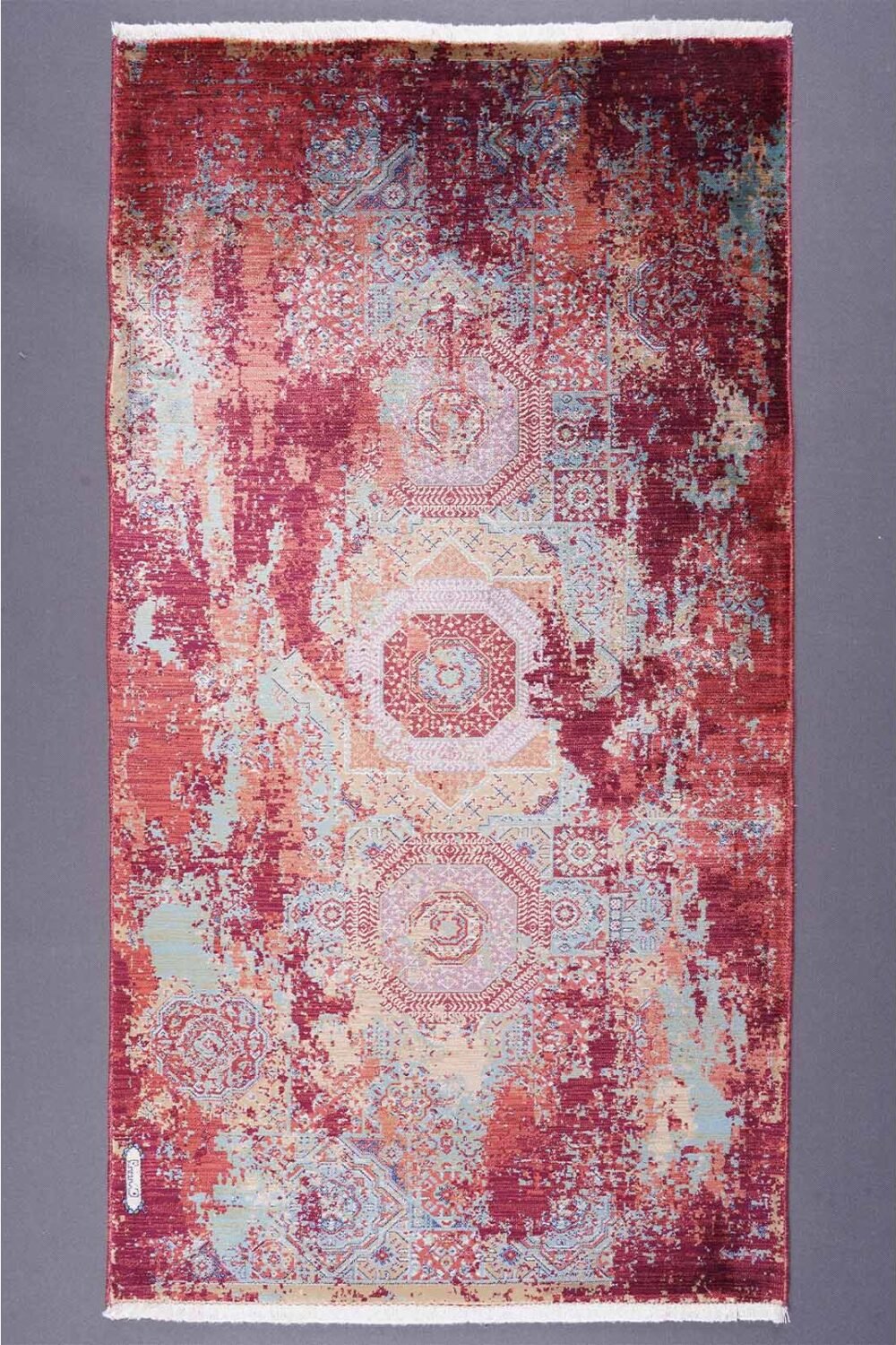 Small Red Throw Rugs 1.9x3.9 ft Modern Memluk - Rugs 1