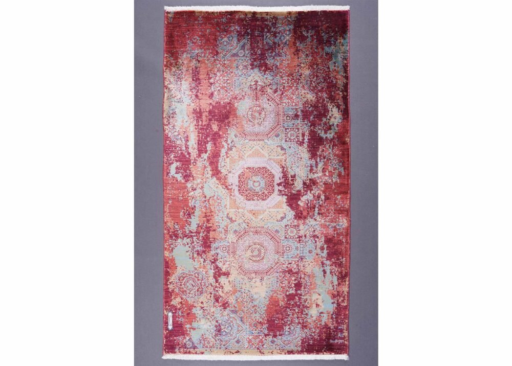 Small Red Throw Rugs 1.9x3.9 ft Modern Memluk - Rugs 1