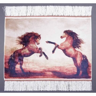 Small Rug Beige Brown 1.6x2.2 ft Portrait Design Bamboo-Silk - Rugs 1