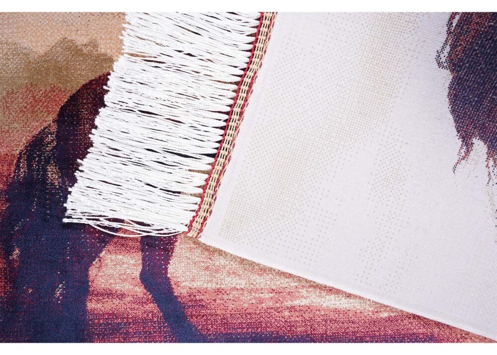 Small Rug Beige Brown 1.6x2.2 ft Portrait Design Bamboo-Silk - Rugs 1