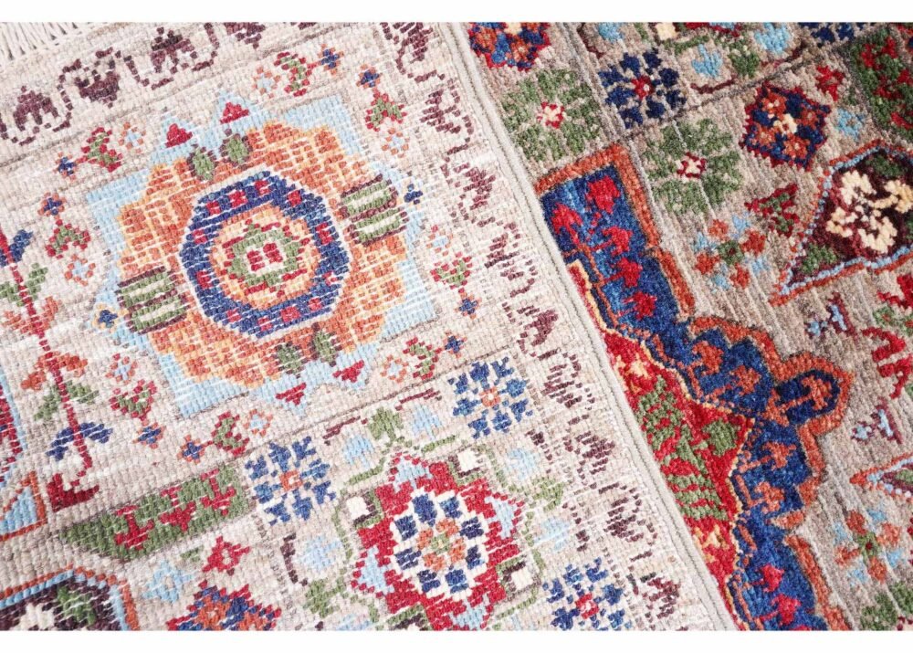 Small Rugs for Bedroom Traditional Memluk Bronze-Blue 3x1.9 ft