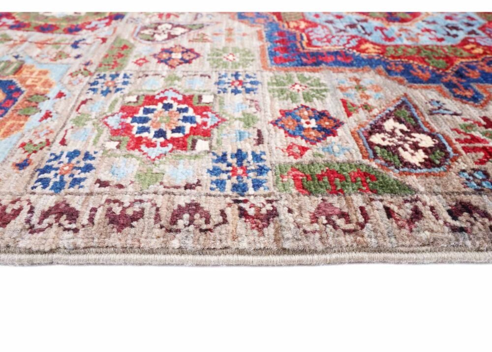 Small Rugs for Bedroom Traditional Memluk Bronze-Blue 3x1.9 ft