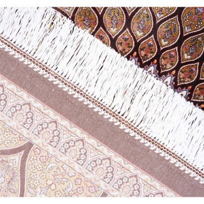 Small Washable Kitchen Rug Brown Silk Medallion 2.6x3.9 ft - Rugs 1