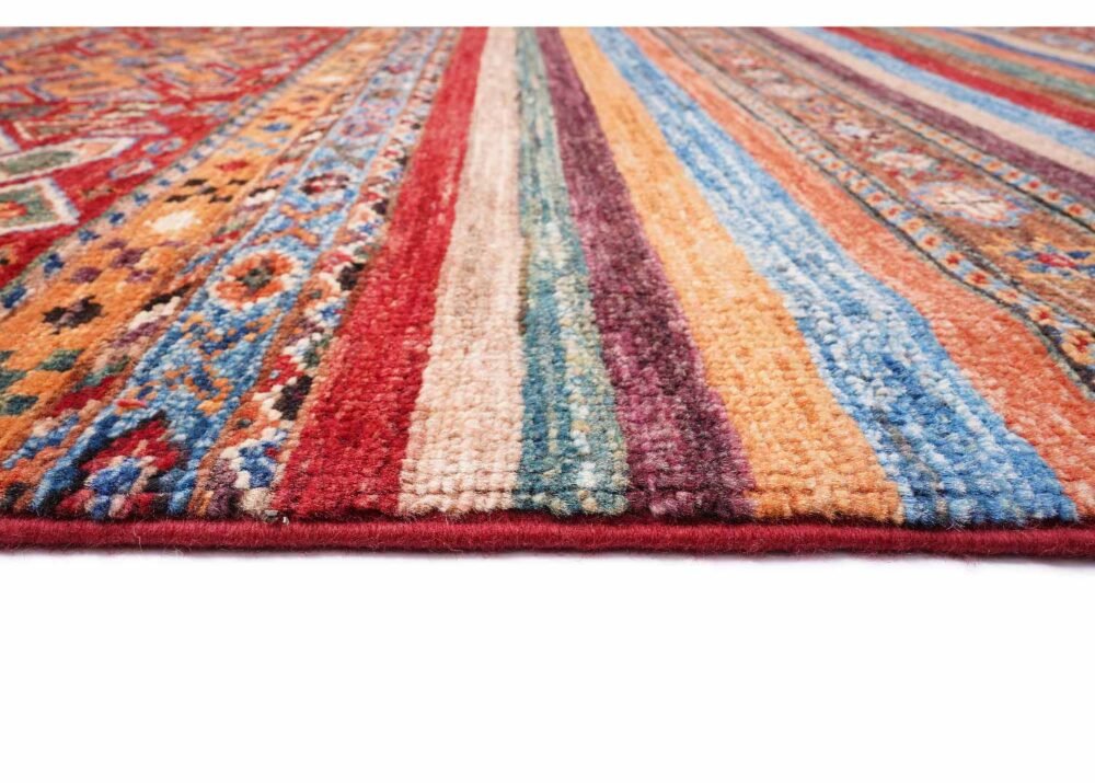 Striped Pattern Traditional Horcan Multicolored Rugs - 6.7x5 ft