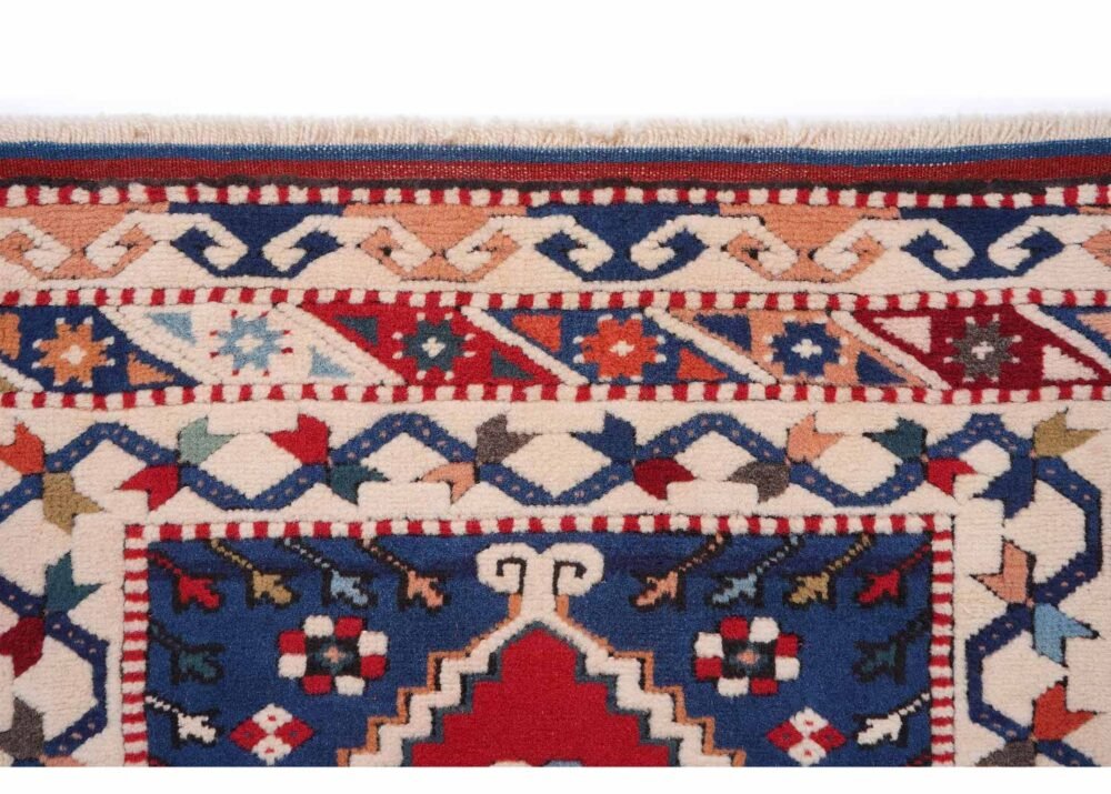 Traditional Beige-Red 3x6 Area Rug Geometric Pattern Yoruk