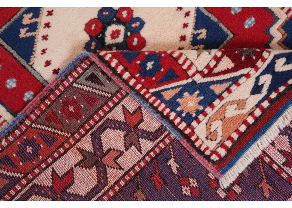 Traditional Beige-Red 3x6 Area Rug Geometric Pattern Yoruk