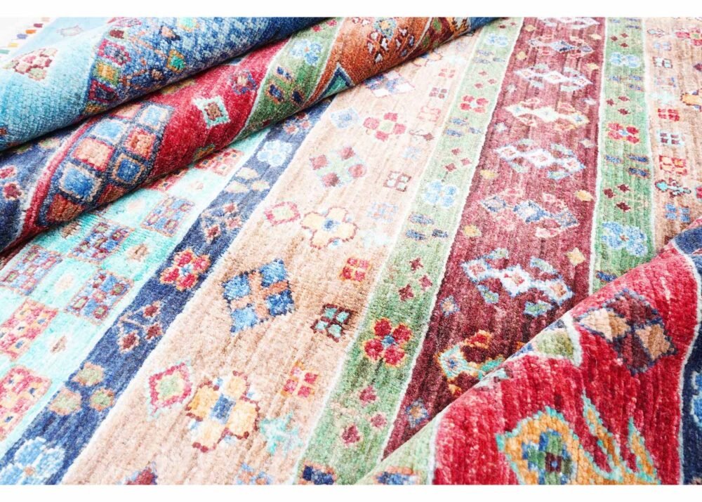 Traditional Colorful Kitchen Rugs Striped Pattern 9.8x6.5 ft Horcan