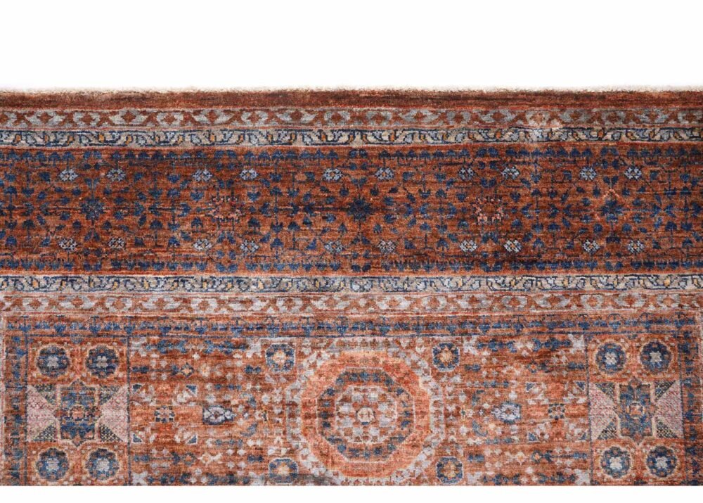 Traditional Geometric Brown Area Rugs 6.5x4.8 ft Hand-knotted Memluk