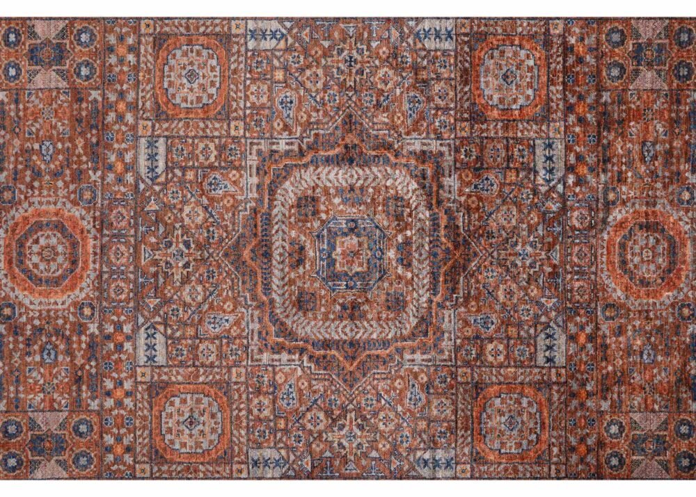 Traditional Geometric Brown Area Rugs 6.5x4.8 ft Hand-knotted Memluk