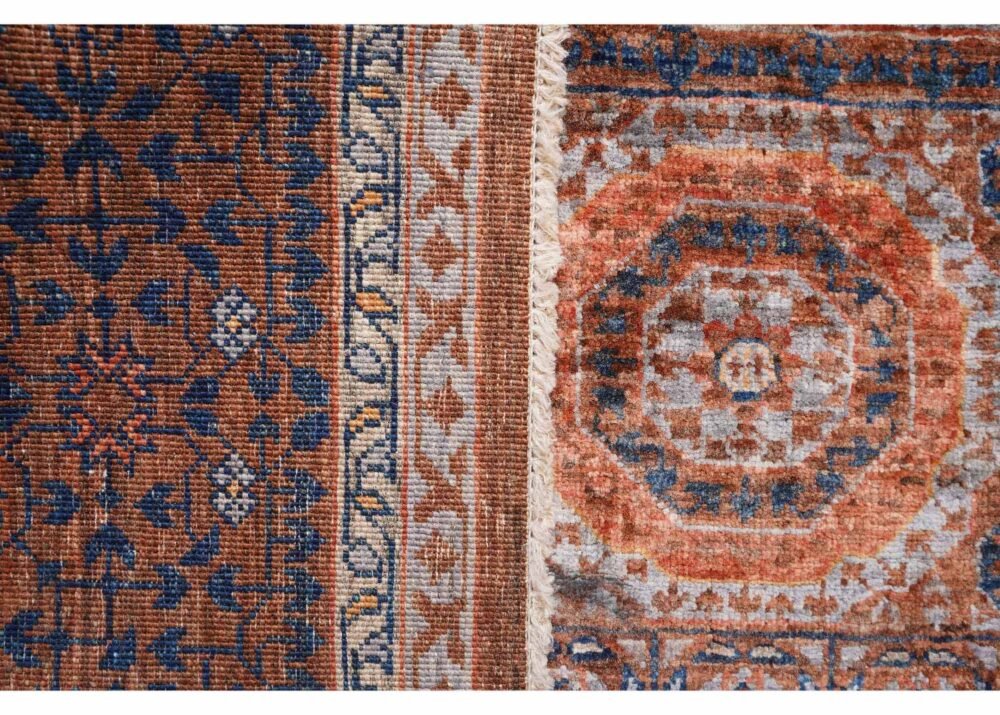Traditional Geometric Brown Area Rugs 6.5x4.8 ft Hand-knotted Memluk