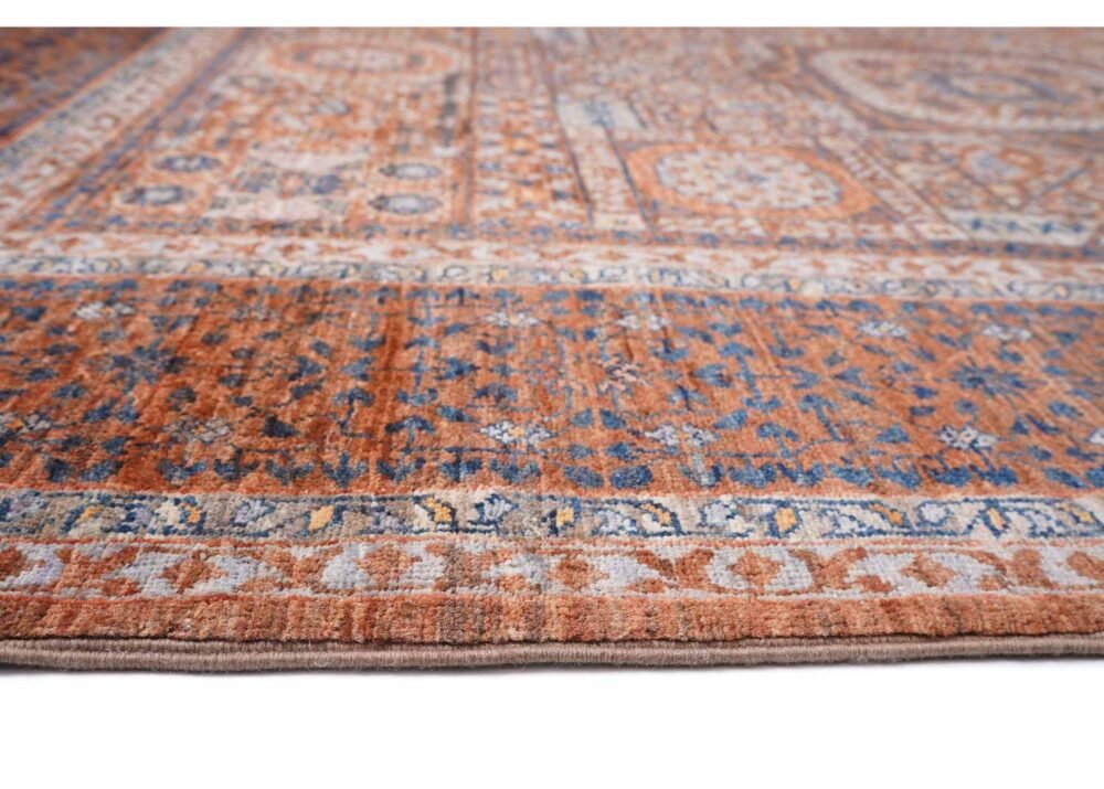 Traditional Geometric Brown Area Rugs 6.5x4.8 ft Hand-knotted Memluk